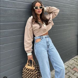 Zara Z1975 wide leg cut out jeans